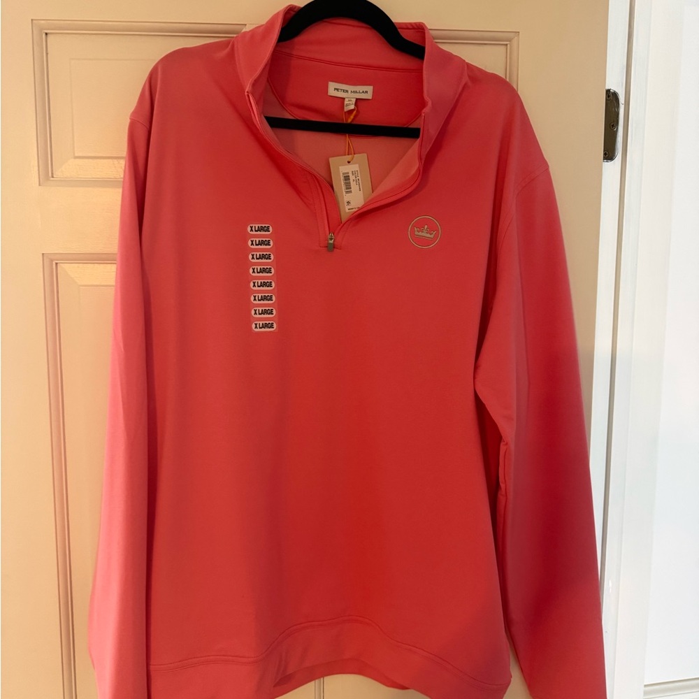 Peter Millar Coral Quarter-Zip Pullover